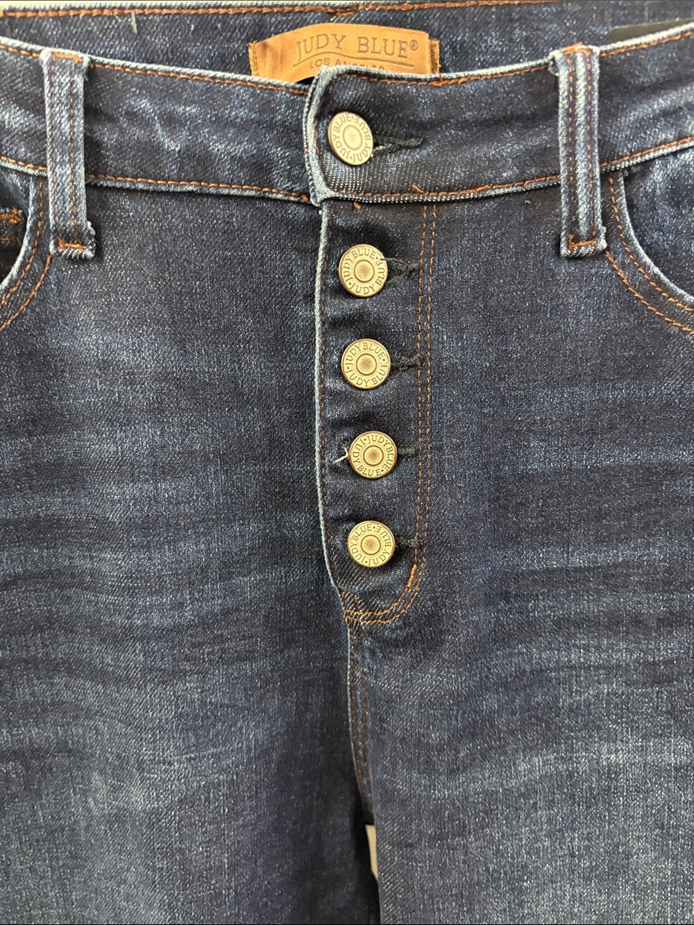 Judy Blue Jeans Womens Size 13/31 Straight Fit Stretch Blue Denim Buttonfly - Picture 3 of 7